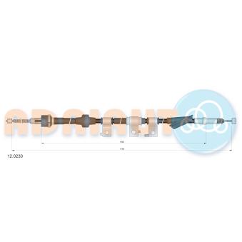 Tirette à câble, frein de stationnement arrière gauche ADRIAUTO 12.0230