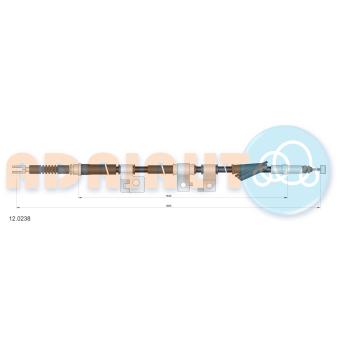 Tirette à câble, frein de stationnement arrière gauche ADRIAUTO 12.0238 pour ROVER 600 620 Sdi - 105cv