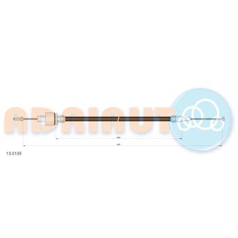 Tirette à câble, commande d'embrayage ADRIAUTO 13.0135 pour FORD SIERRA 2.0 - 105cv