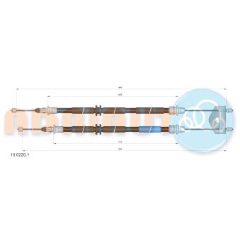 Tirette à câble, frein de stationnement ADRIAUTO 13.0220.1 pour OPEL MERIVA 1.25 - 75cv