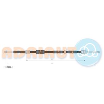 Tirette à câble, frein de stationnement ADRIAUTO 13.0222.1 pour PEUGEOT 206+ 2.2 TDCi - 155cv