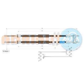 Tirette à câble, frein de stationnement ADRIAUTO OEM 4388052