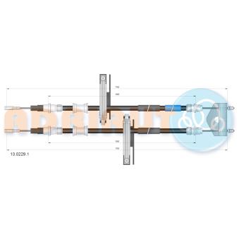 Tirette à câble, frein de stationnement ADRIAUTO 13.0229.1 pour NISSAN PRIMERA 1.8 TDCi - 115cv