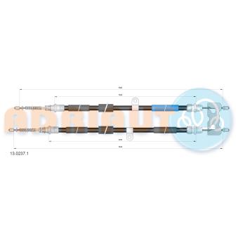 Tirette à câble, frein de stationnement ADRIAUTO 13.0237.1 pour FORD KA 1.3 i - 60cv
