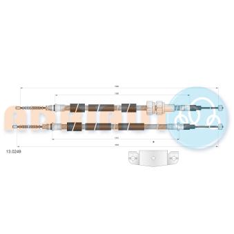 Tirette à câble, frein de stationnement ADRIAUTO 13.0249