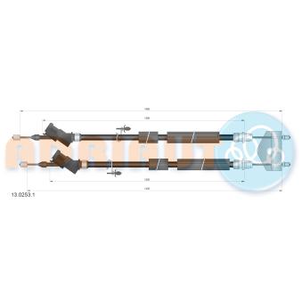 Tirette à câble, frein de stationnement ADRIAUTO 13.0253.1 pour MERCEDES-BENZ CLASSE X 2.0 TDCi - 110cv