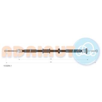 Tirette à câble, frein de stationnement arrière droit ADRIAUTO [13.0254.1]