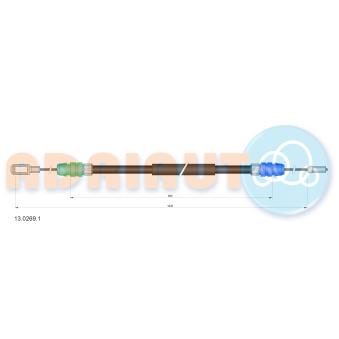 Tirette à câble, frein de stationnement arrière droit ADRIAUTO 13.0269.1 pour FORD TRANSIT 2.3 16V - 145cv