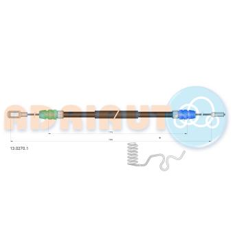 Tirette à câble, frein de stationnement arrière gauche ADRIAUTO 13.0270.1 pour FORD TRANSIT 2.3 16V - 145cv