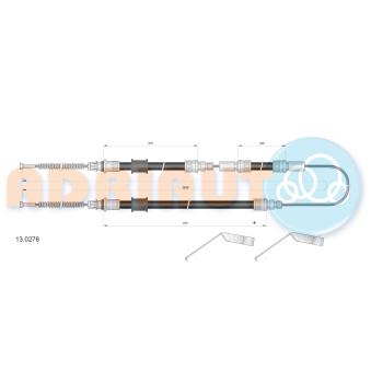 Tirette à câble, frein de stationnement ADRIAUTO 13.0276 pour FORD TRANSIT 2.0 - 98cv