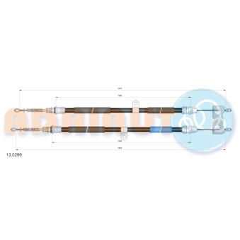 Tirette à câble, frein de stationnement ADRIAUTO 13.0299