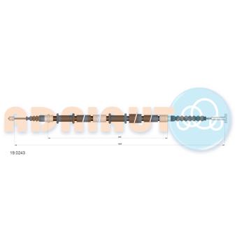 Tirette à câble, frein de stationnement arrière gauche ADRIAUTO 19.0243 pour FORD S-MAX 1.9 JTD - 110cv