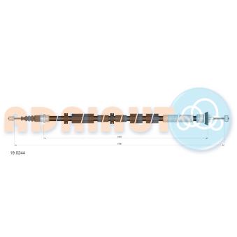 Tirette à câble, frein de stationnement arrière droit ADRIAUTO 19.0244 pour OPEL AGILA 1.6 Multijet - 120cv