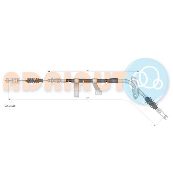 Tirette à câble, frein de stationnement arrière gauche ADRIAUTO 22.0238