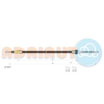 Tirette à câble, frein de stationnement ADRIAUTO 27.0271 pour PEUGEOT 207 0.7 - 61cv