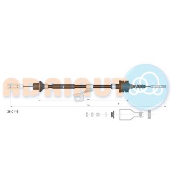 Tirette à câble, commande d'embrayage ADRIAUTO [28.0116]