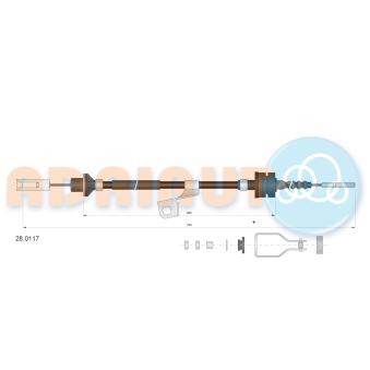 Tirette à câble, commande d'embrayage ADRIAUTO 28.0117 pour NISSAN PRIMERA 2.0 16V - 150cv