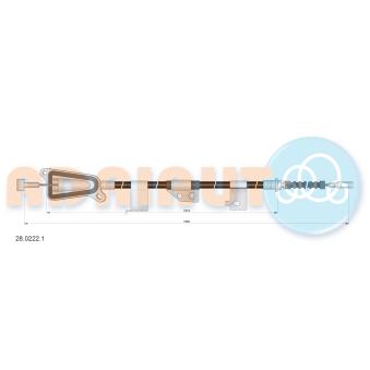 Tirette à câble, frein de stationnement arrière droit ADRIAUTO 28.0222.1 pour NISSAN ALMERA 2.2 DCI - 112cv