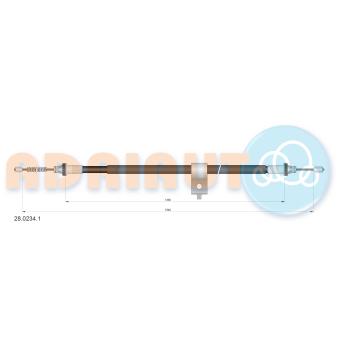 Tirette à câble, frein de stationnement arrière gauche ADRIAUTO 28.0234.1 pour FORD TRANSIT 160 SR - 110cv