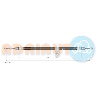 Tirette à câble, frein de stationnement arrière droit ADRIAUTO 28.0235.1 pour FORD TRANSIT 160 SR - 110cv