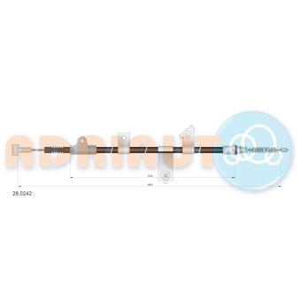 Tirette à câble, frein de stationnement arrière gauche ADRIAUTO 28.0242 pour NISSAN MICRA 1.4 i 16V - 82cv