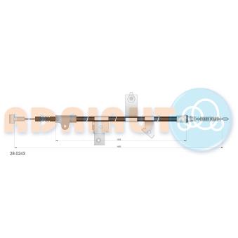 Tirette à câble, frein de stationnement arrière droit ADRIAUTO 28.0243 pour NISSAN MICRA 1.4 i 16V - 82cv