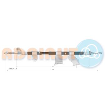 Tirette à câble, frein de stationnement arrière gauche ADRIAUTO [28.0247.1]