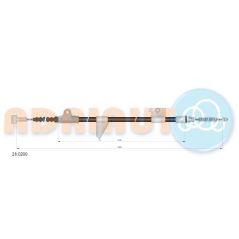 Tirette à câble, frein de stationnement arrière gauche ADRIAUTO 28.0269 pour FORD MAVERICK 2.4 i - 118cv