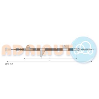 Tirette à câble, frein de stationnement arrière gauche ADRIAUTO OEM 365312X80A