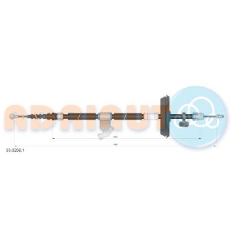 Tirette à câble, frein de stationnement arrière gauche ADRIAUTO [33.0256.1]