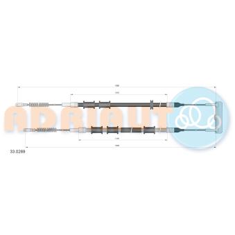 Tirette à câble, frein de stationnement ADRIAUTO 33.0269 pour MERCEDES-BENZ SPRINTER 1.2 - 45cv