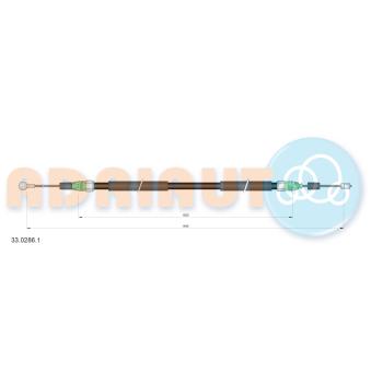 Tirette à câble, frein de stationnement arrière droit ADRIAUTO 33.0286.1 pour OPEL VIVARO 1.6 CDTI - 90cv