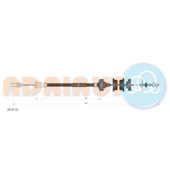 Tirette à câble, commande d'embrayage ADRIAUTO [35.0110]