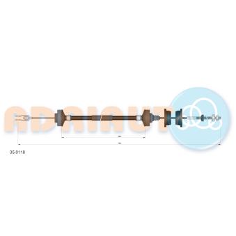 Tirette à câble, commande d'embrayage ADRIAUTO [35.0118]