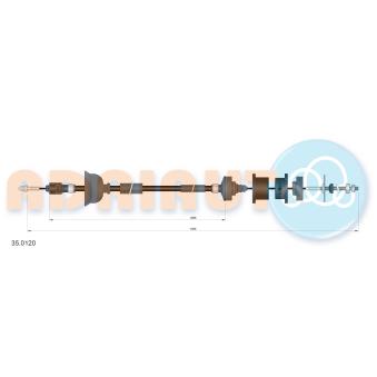 Tirette à câble, commande d'embrayage ADRIAUTO [35.0120]