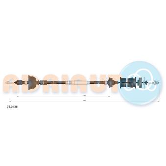 Tirette à câble, commande d'embrayage ADRIAUTO 35.0136
