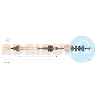 Tirette à câble, commande d'embrayage ADRIAUTO OEM 2150V2