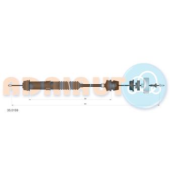 Tirette à câble, commande d'embrayage ADRIAUTO OEM 9634901780