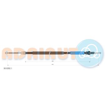 Tirette à câble, frein de stationnement arrière droit ADRIAUTO 35.0202.1 pour PEUGEOT 306 1.1 - 60cv