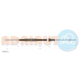Tirette à câble, frein de stationnement arrière droit ADRIAUTO [35.0217.1]