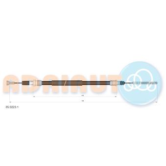 Tirette à câble, frein de stationnement arrière droit ADRIAUTO 35.0223.1 pour PEUGEOT 607 2.2 16V - 163cv