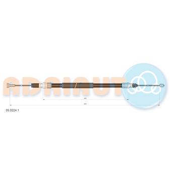 Tirette à câble, frein de stationnement arrière gauche ADRIAUTO 35.0224.1 pour PEUGEOT 607 2.2 16V - 163cv