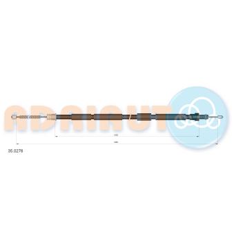 Tirette à câble, frein de stationnement arrière gauche ADRIAUTO 35.0276 pour FORD ORION 1.8 16V - 110cv