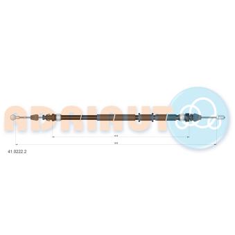 Tirette à câble, frein de stationnement ADRIAUTO 41.0222.2 pour SUZUKI MARUTI 2.3 CDTI - 110cv