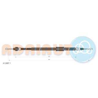 Tirette à câble, frein de stationnement arrière gauche ADRIAUTO 41.0267.1 pour FIAT 124 1.2 - 103cv