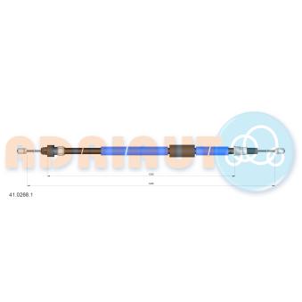 Tirette à câble, frein de stationnement arrière droit ADRIAUTO 41.0268.1 pour FIAT 124 1.2 - 103cv