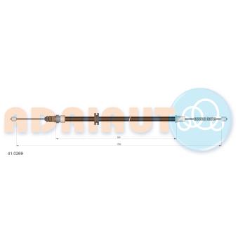 Tirette à câble, frein de stationnement ADRIAUTO 41.0269 pour VOLKSWAGEN PHAETON 2.5 DT - 94cv