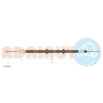 Tirette à câble, frein de stationnement arrière gauche ADRIAUTO [41.0279.1]