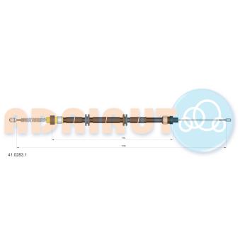 Tirette à câble, frein de stationnement ADRIAUTO 41.0283.1 pour RENAULT KANGOO 1.6 - 87cv