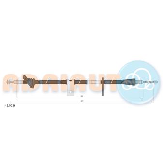 Tirette à câble, frein de stationnement arrière droit ADRIAUTO [48.0236]